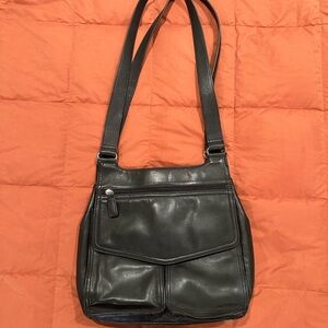 Fossil Black Leather Shoulder Bag